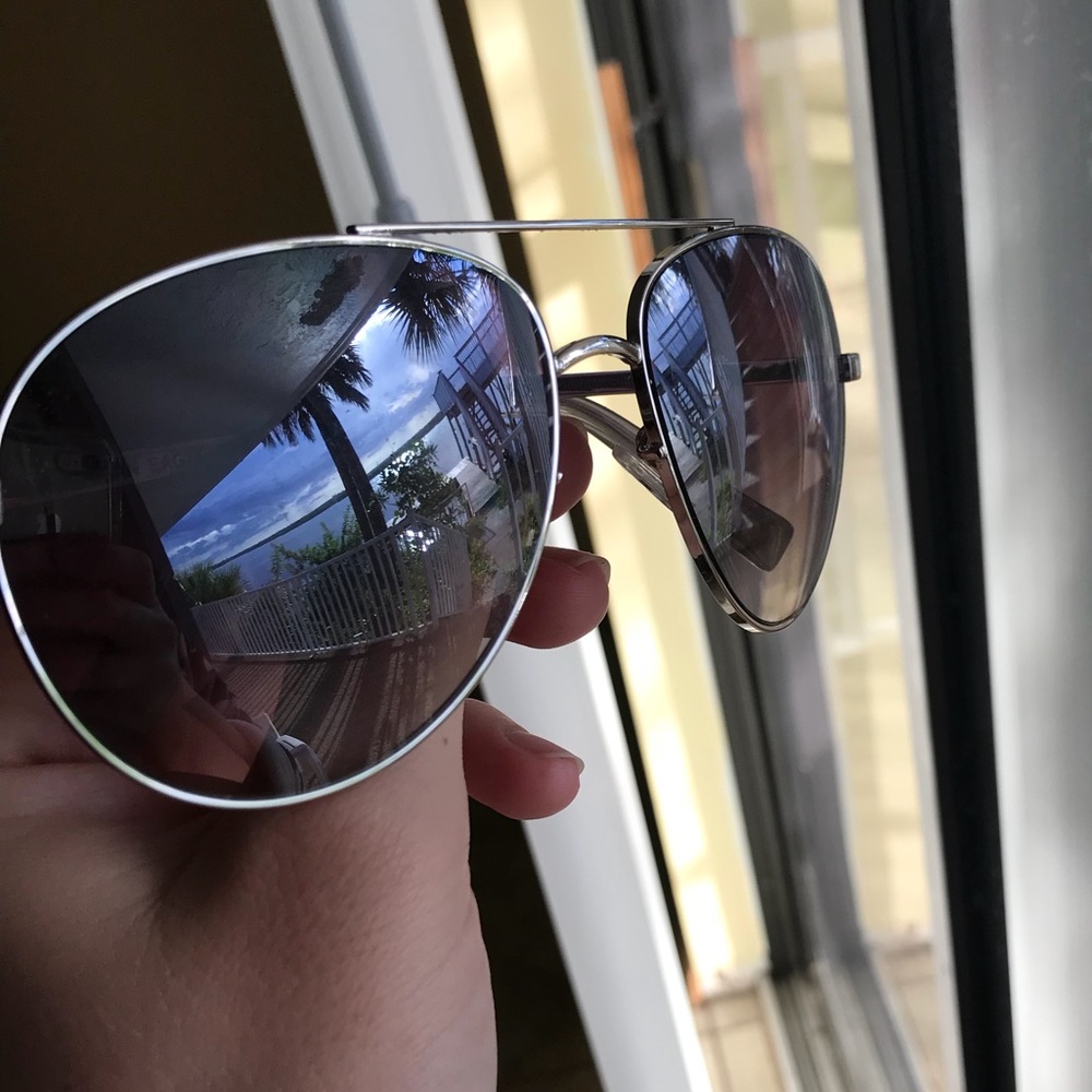 Silver aviator sunglasses
